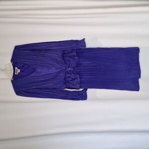 Vintage Jo Hanna York royal blue/purple dress